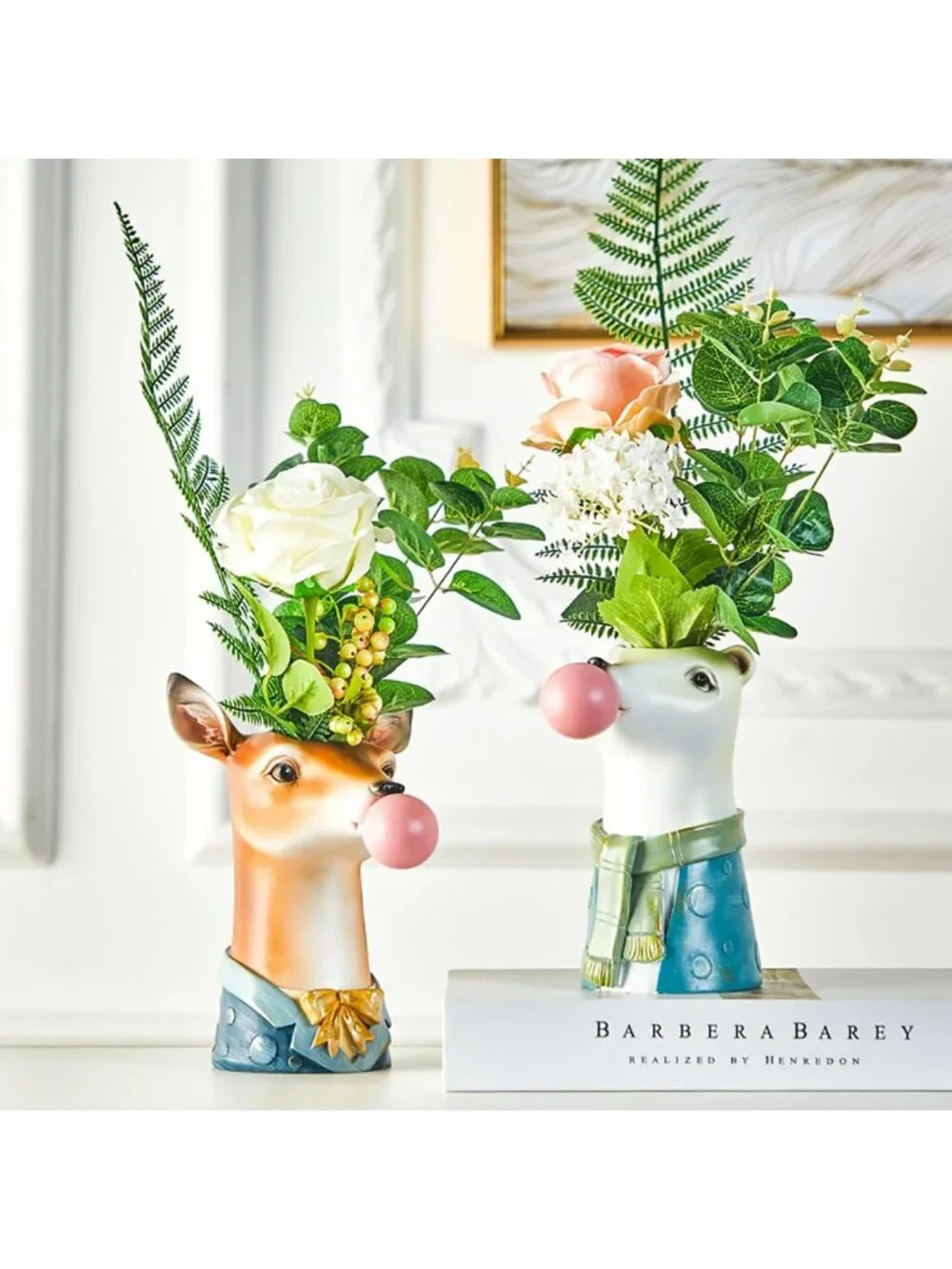 Creative Zebra Animal Head Vase for Home Decor - Blowing Bubbles Table Accent